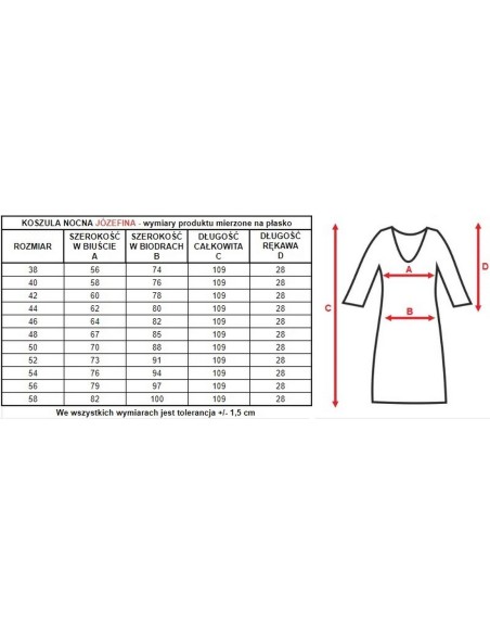 Koszula nocna damska z krótkim rękawem Mewa Józefina 