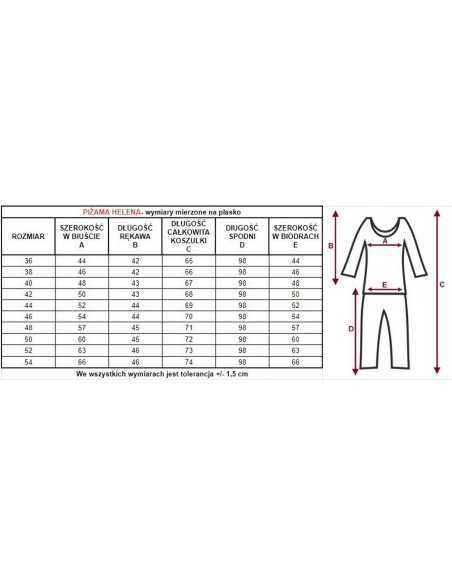Bawełniana pajamas women's na guziki Mewa Helena