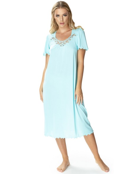 Koszula nocna damska z krótkim rękawem, Mewa 4112