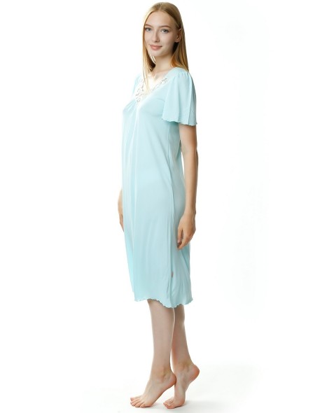 Koszula nocna damska z krótkim rękawem, Mewa 4112