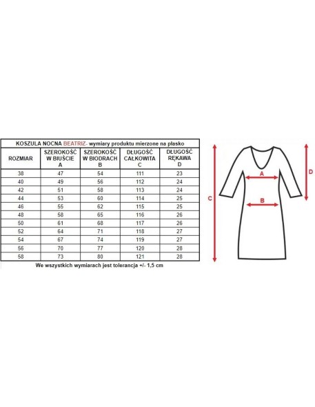 Shirt night women's with short sleeve, Mewa 4112