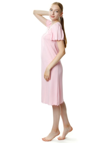 Koszula nocna damska z krótkim rękawem, Mewa 4112