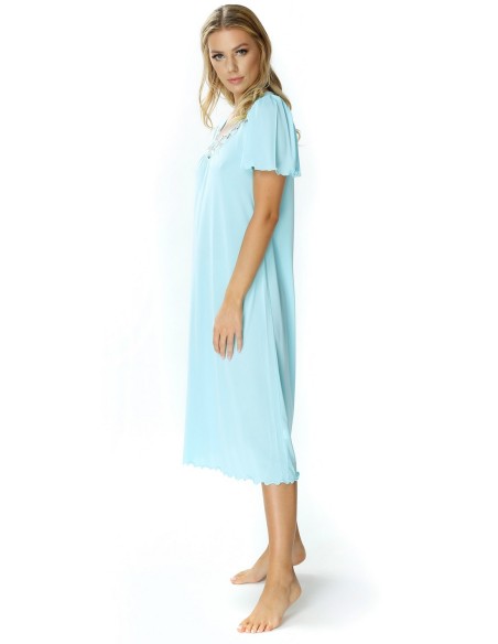 Koszula nocna damska z krótkim rękawem, Mewa 4112