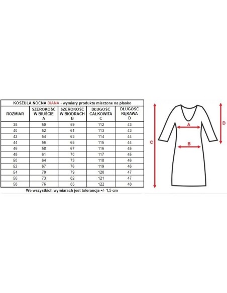 Shirt women's night with short sleeve, Mewa 4133