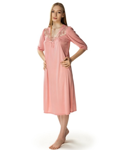 Koszula damska nocna z krótkim rękawem, Mewa 4133