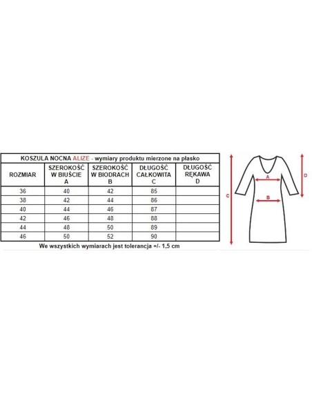 Seksowna t-shirt night koronkowa Mewa Alize