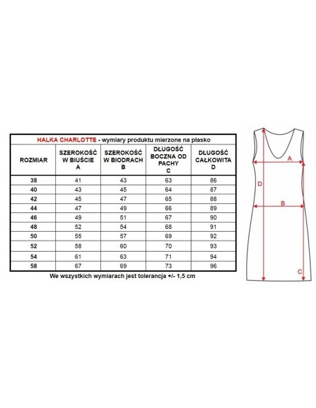 Krótka halka na szerokich ramiączkach Mewa...