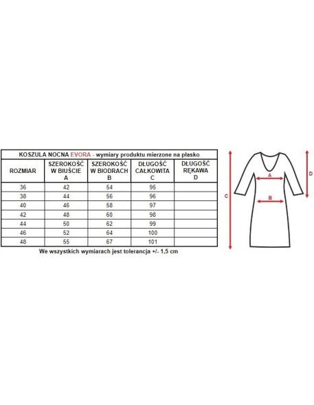 Koszula nocna damska seksowna Mewa Evora 