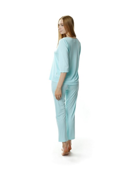 Pajamas with wiskozy women's 3/4 sleeve Mewa...