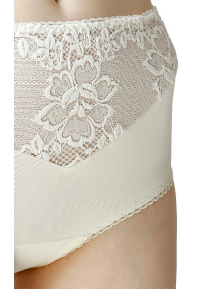 Majtki damskie wysoki stan z koronką Mewa Liza 