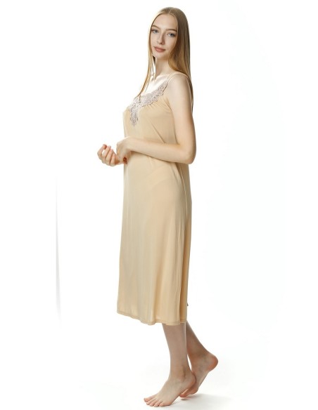 Koszula nocna damska na ramiączkach długa, Mewa 4114