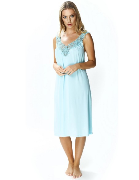 Koszula nocna damska na ramiączkach długa, Mewa 4114