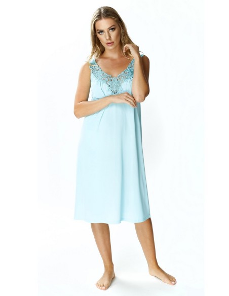 Koszula nocna damska na ramiączkach długa, Mewa 4114