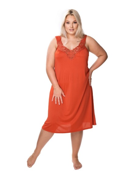 Koszula nocna damska na ramiączkach długa, Mewa 4114