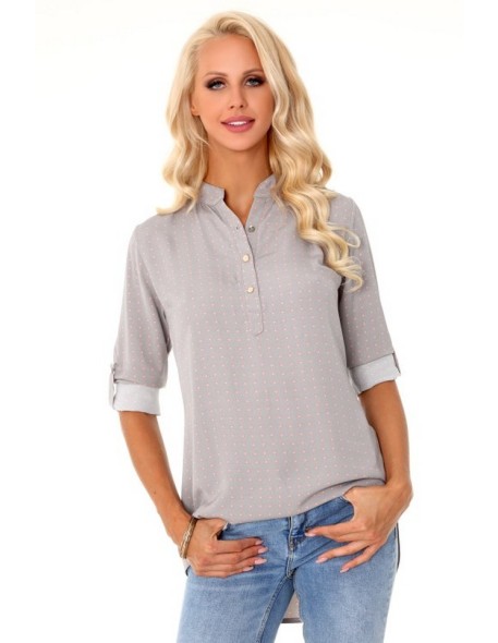 Verinn bluzka damska w groszki długi rękaw...