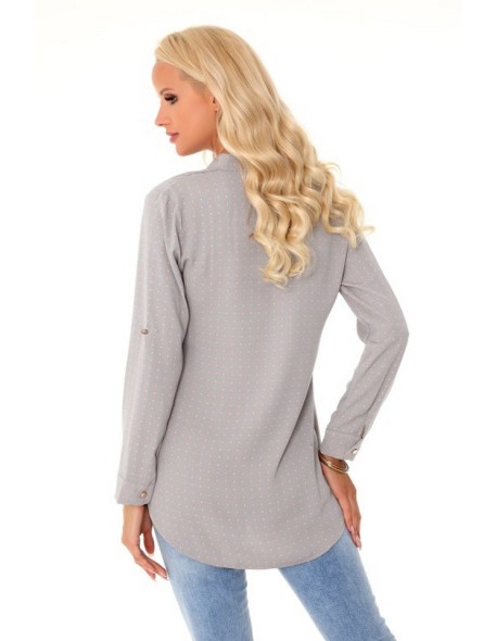 Verinn bluzka damska w groszki długi rękaw...