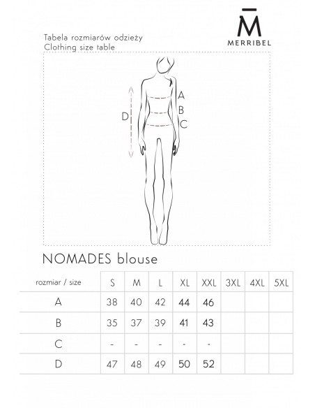 Nomades set ladies' blouse and skirt black, Merribel 90535