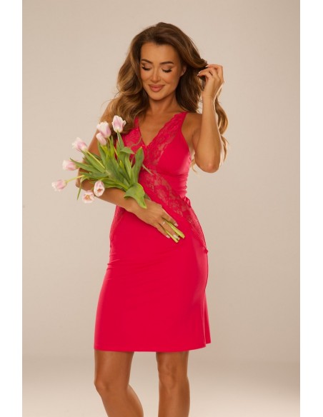 Agnes koszula nocna damska krótka szerokie ramiączko, De Lafense 879