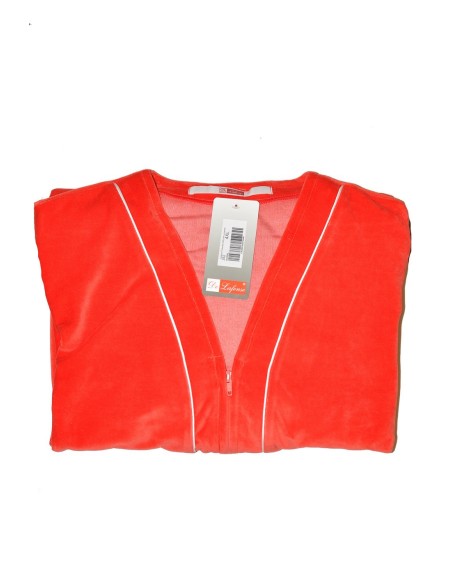 Welur bathrobe ladies' zipper 4xl-5xl, De Lafense 352