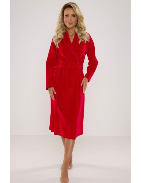 Lydie welur bathrobe ladies' with collar s-2xl,...