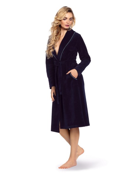 Lydie welur bathrobe ladies' with collar s-2xl,...