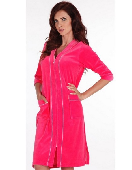 Welur bathrobe ladies' na zipper, De Lafense 974