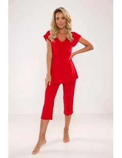 Visa piżama damska krótki rękaw i spodnie, De Lafense 884