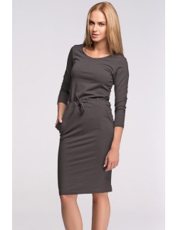 Dress women's with 3/4 sleeve, Makadamia m277 2
