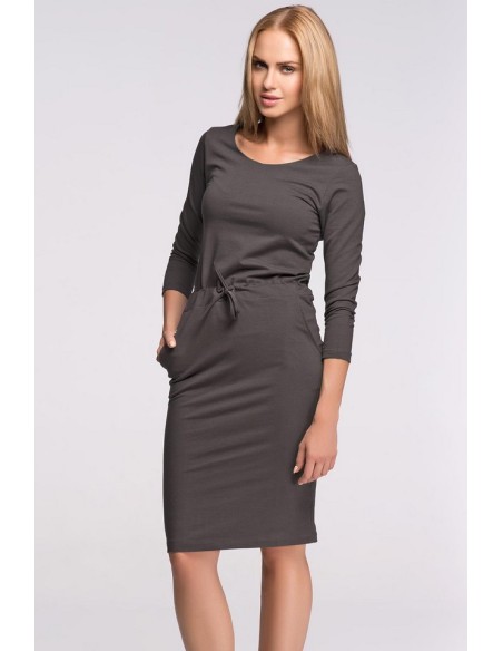 Dress women's with 3/4 sleeve, Makadamia m277