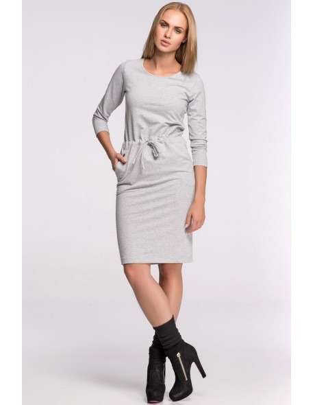 Dress women's with 3/4 sleeve, Makadamia m277