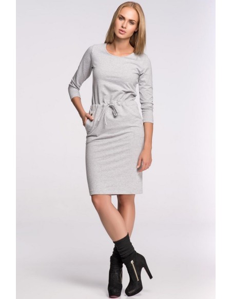 Dress women's with 3/4 sleeve, Makadamia m277