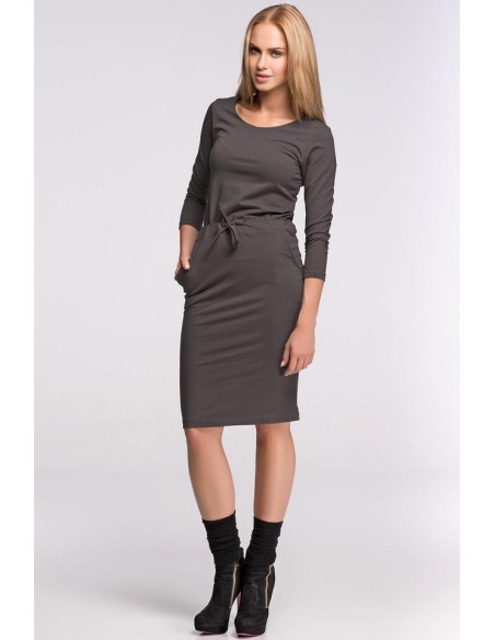 Dress women's with 3/4 sleeve, Makadamia m277